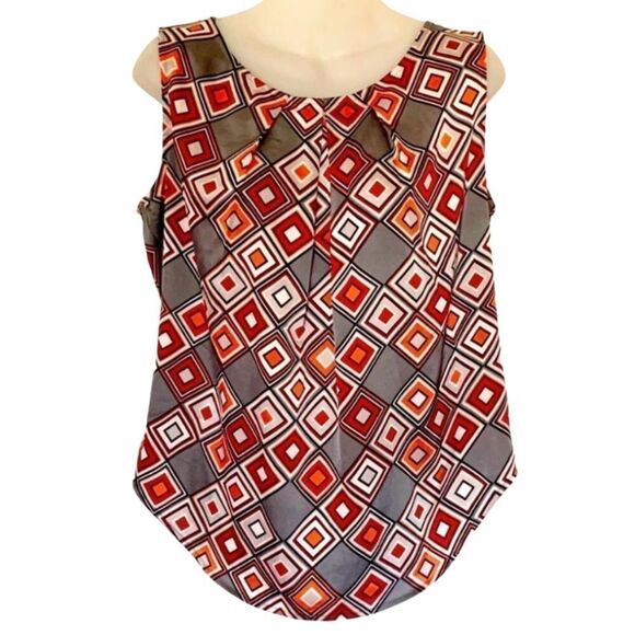 Nine West Suit Separates Geometric Print Sleeveless Top – Size M - Picture 2 of 6